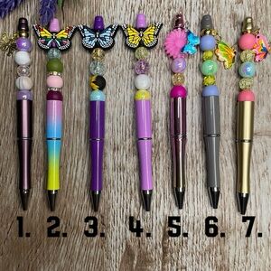 Handcrafted Butterfly Pens Beaded Unique Artisan Gifts Office Accessories